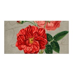 Flower Floral Background Red Rose Satin Wrap by Nexatart