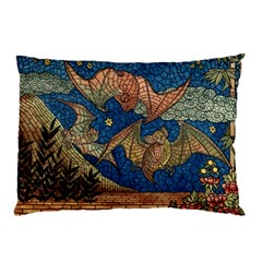 Bats Cubism Mosaic Vintage Pillow Case by Nexatart