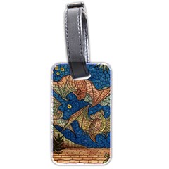 Bats Cubism Mosaic Vintage Luggage Tags (two Sides) by Nexatart