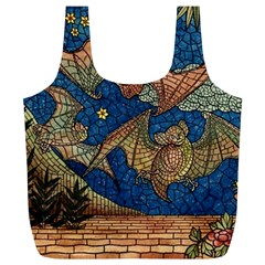Bats Cubism Mosaic Vintage Full Print Recycle Bags (l)  by Nexatart
