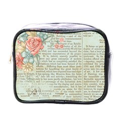 Vintage Floral Background Paper Mini Toiletries Bags by Nexatart