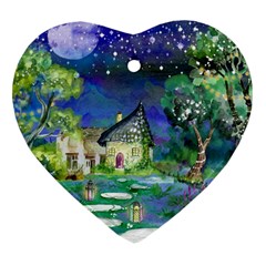 Background Fairy Tale Watercolor Ornament (Heart)