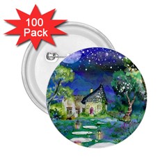 Background Fairy Tale Watercolor 2 25  Buttons (100 Pack)  by Nexatart