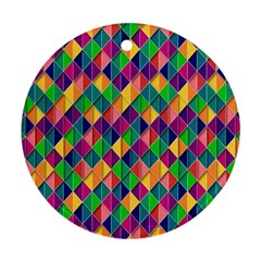 Background Geometric Triangle Ornament (Round)