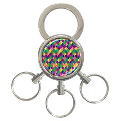 Background Geometric Triangle 3-Ring Key Chains