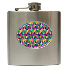 Background Geometric Triangle Hip Flask (6 oz)