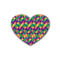 Background Geometric Triangle Rubber Coaster (Heart) 