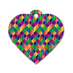 Background Geometric Triangle Dog Tag Heart (Two Sides)