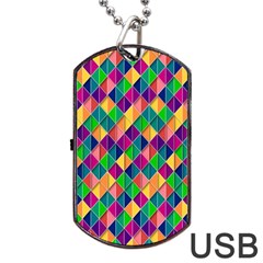 Background Geometric Triangle Dog Tag USB Flash (One Side)