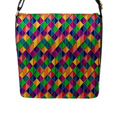 Background Geometric Triangle Flap Messenger Bag (L) 
