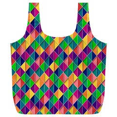 Background Geometric Triangle Full Print Recycle Bags (L) 