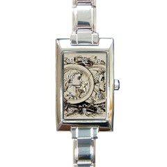 Young Old Man Weird Funny Rectangle Italian Charm Watch by Nexatart