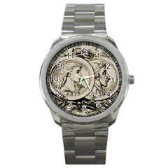 Young Old Man Weird Funny Sport Metal Watch by Nexatart