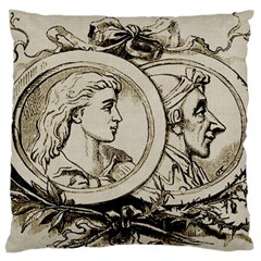 Young Old Man Weird Funny Large Flano Cushion Case (one Side) by Nexatart