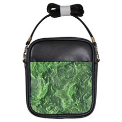 Green Geological Surface Background Girls Sling Bags by Nexatart