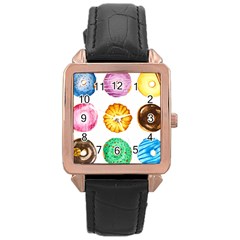 Donuts Rose Gold Leather Watch  by KuriSweets