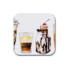 Coffee And Milkshakes Rubber Coaster (square)  by KuriSweets