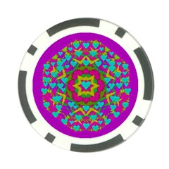 Hearts In A Mandala Scenery Of Fern Poker Chip Card Guard