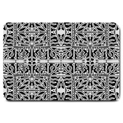 Dark Oriental Ornate Pattern Large Doormat  by dflcprints
