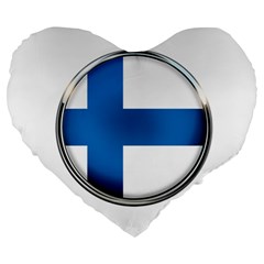 Finland Country Flag Countries Large 19  Premium Heart Shape Cushions by Nexatart