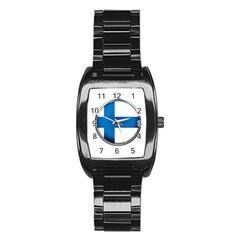 Finland Country Flag Countries Stainless Steel Barrel Watch by Nexatart