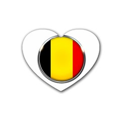 Belgium Flag Country Brussels Heart Coaster (4 Pack)  by Nexatart