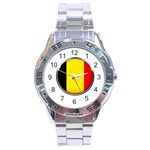 Belgium Flag Country Brussels Stainless Steel Analogue Watch Front