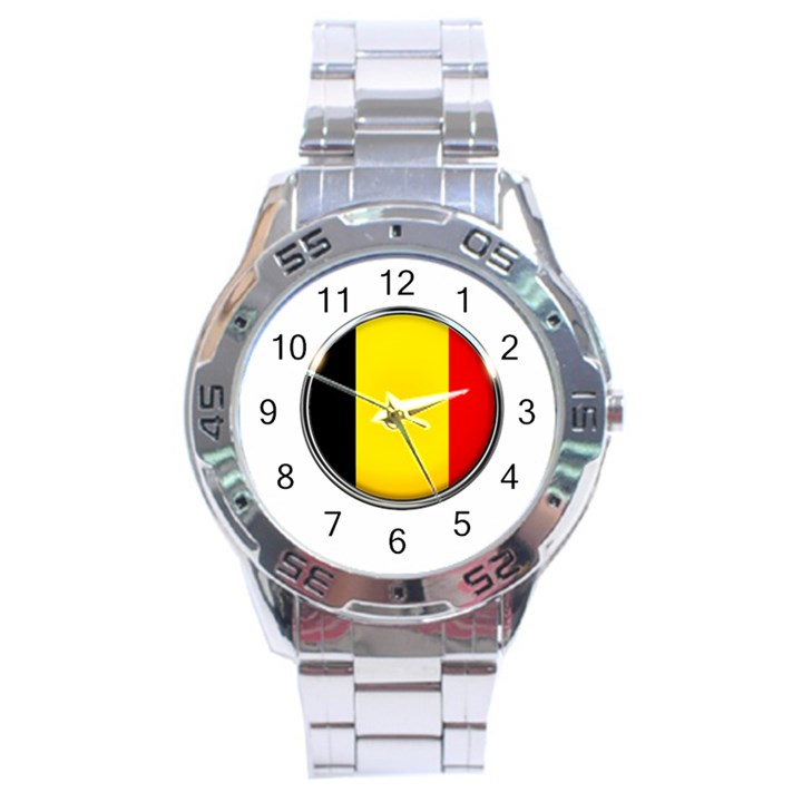 Belgium Flag Country Brussels Stainless Steel Analogue Watch