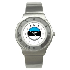 Estonia Country Flag Countries Stainless Steel Watch