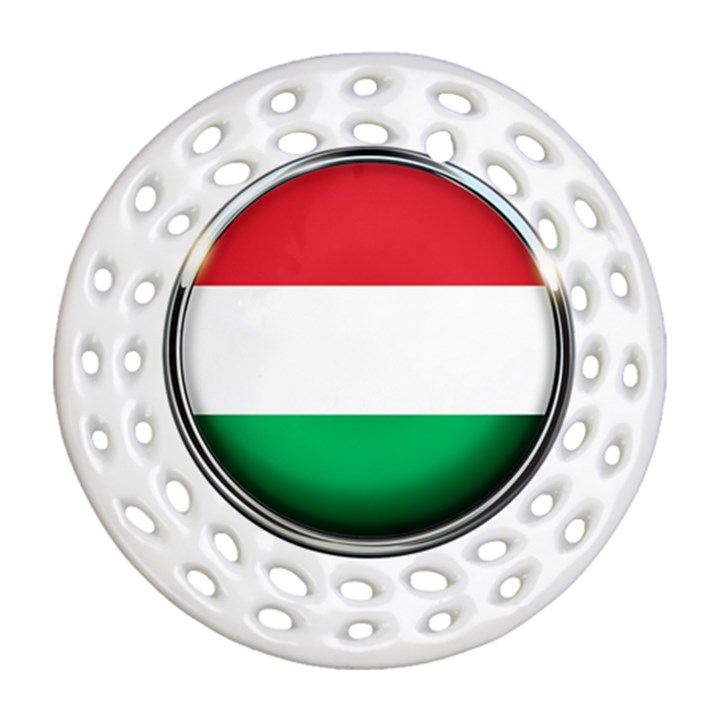 Hungary Flag Country Countries Ornament (Round Filigree)