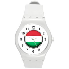 Hungary Flag Country Countries Round Plastic Sport Watch (m) by Nexatart