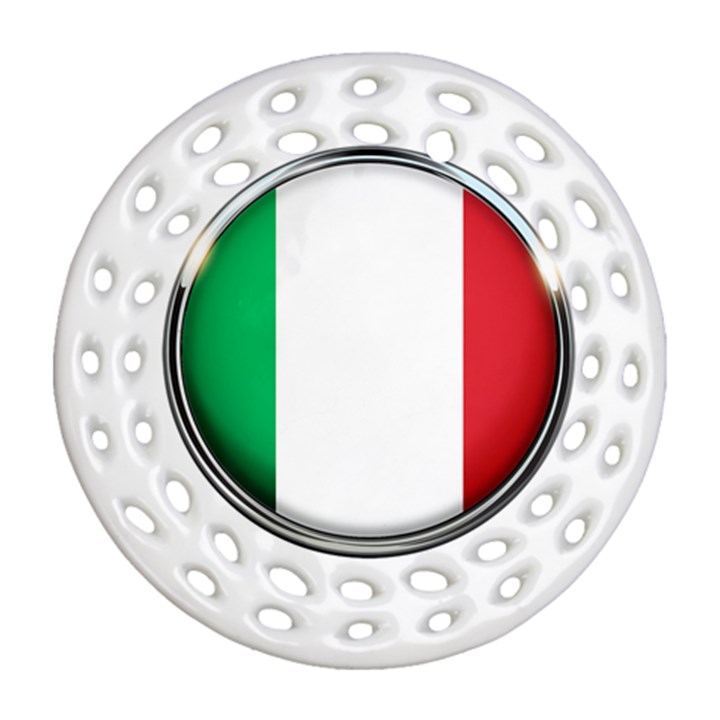 Italy Country Nation Flag Ornament (Round Filigree)