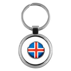 Iceland Flag Europe National Key Chains (round)  by Nexatart