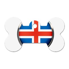 Iceland Flag Europe National Dog Tag Bone (one Side) by Nexatart