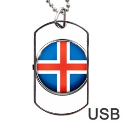 Iceland Flag Europe National Dog Tag Usb Flash (one Side) by Nexatart