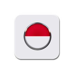 Monaco Or Indonesia Country Nation Nationality Rubber Square Coaster (4 Pack)  by Nexatart