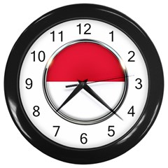 Monaco Or Indonesia Country Nation Nationality Wall Clocks (black) by Nexatart