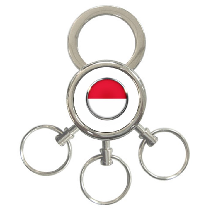 Monaco Or Indonesia Country Nation Nationality 3-Ring Key Chains