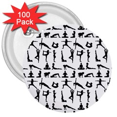 Yoga pattern 3  Buttons (100 pack) 