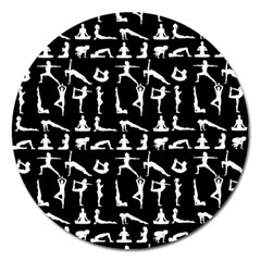 Yoga Pattern Magnet 5  (round) by Valentinaart