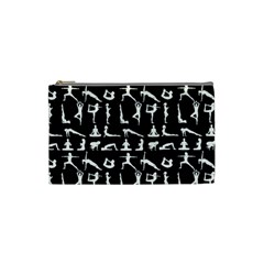 Yoga Pattern Cosmetic Bag (small)  by Valentinaart