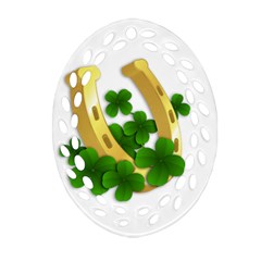  St  Patricks Day  Oval Filigree Ornament (two Sides) by Valentinaart