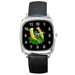  St  Patricks Day  Square Metal Watch by Valentinaart