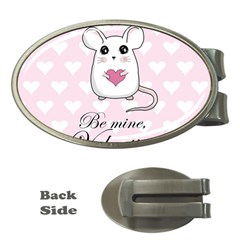 Cute Mouse - Valentines Day Money Clips (oval)  by Valentinaart