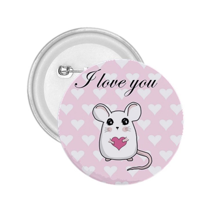 Cute mouse - Valentines day 2.25  Buttons