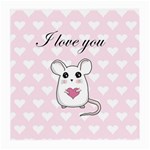 Cute mouse - Valentines day Medium Glasses Cloth Front