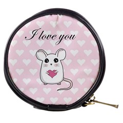 Cute Mouse - Valentines Day Mini Makeup Bags by Valentinaart