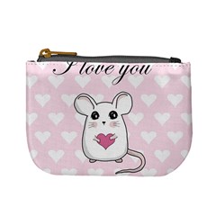Cute Mouse - Valentines Day Mini Coin Purses by Valentinaart