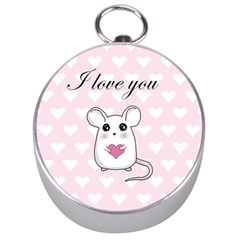 Cute Mouse - Valentines Day Silver Compasses by Valentinaart