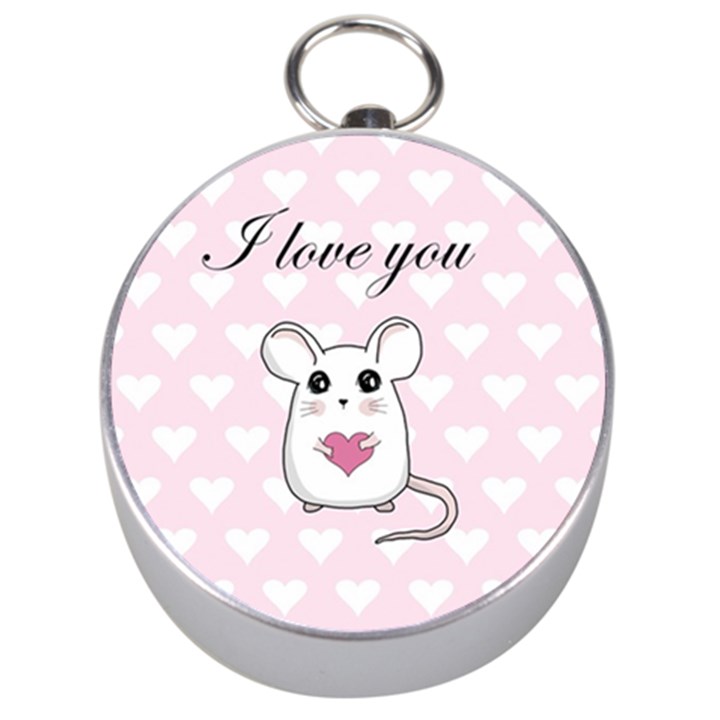 Cute mouse - Valentines day Silver Compasses